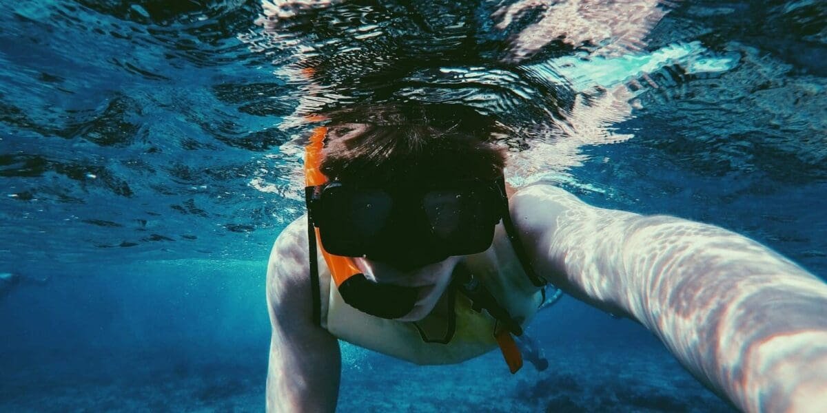 Swimming in Clean Pool Water - Underwater with Goggles & Snorkel