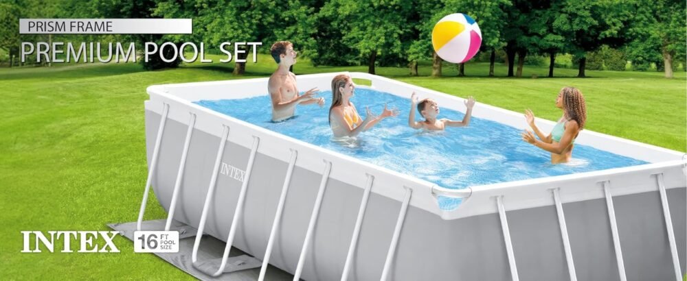 Intex 26791EH 16' x 42" Prism Frame Rectangular Above-Ground Swimming Pool Set with Pump