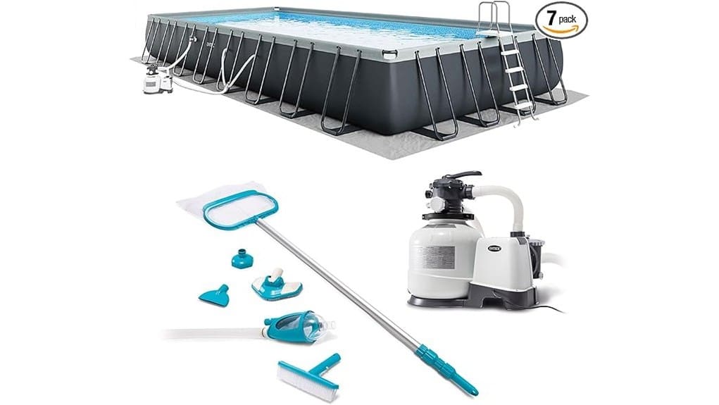 above ground inflatable pool set