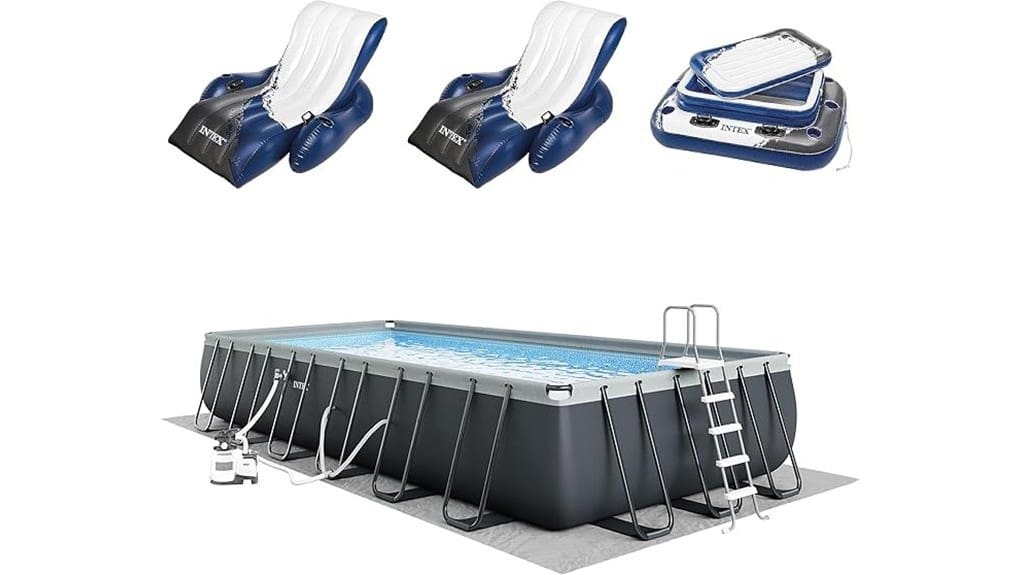 large rectangular above ground pool