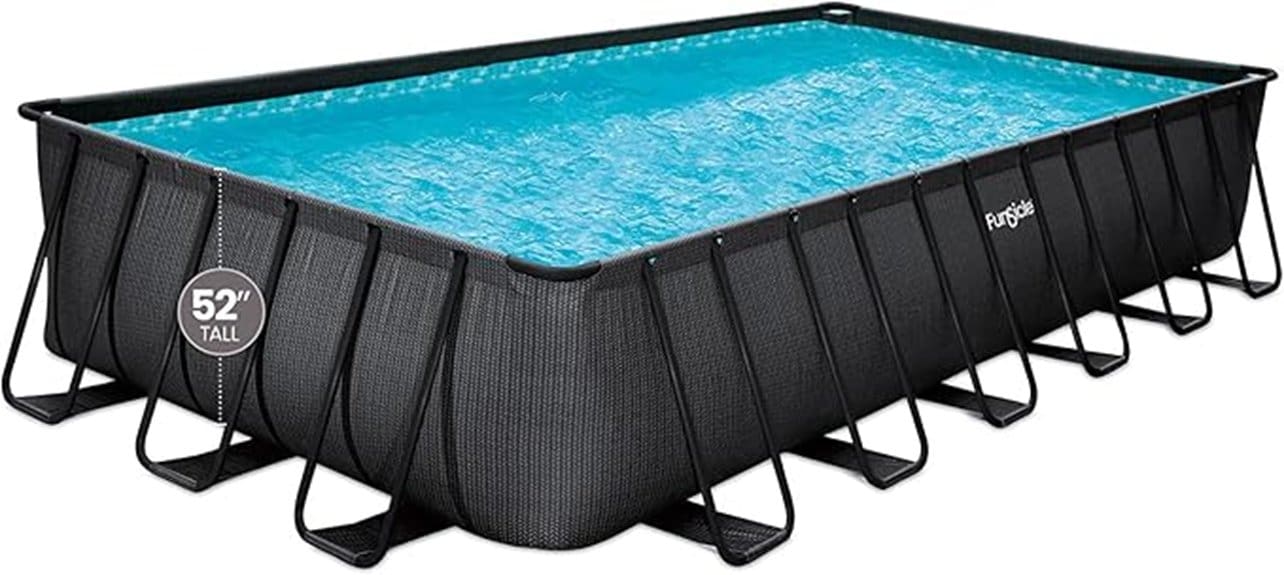 rectangular above ground pool set