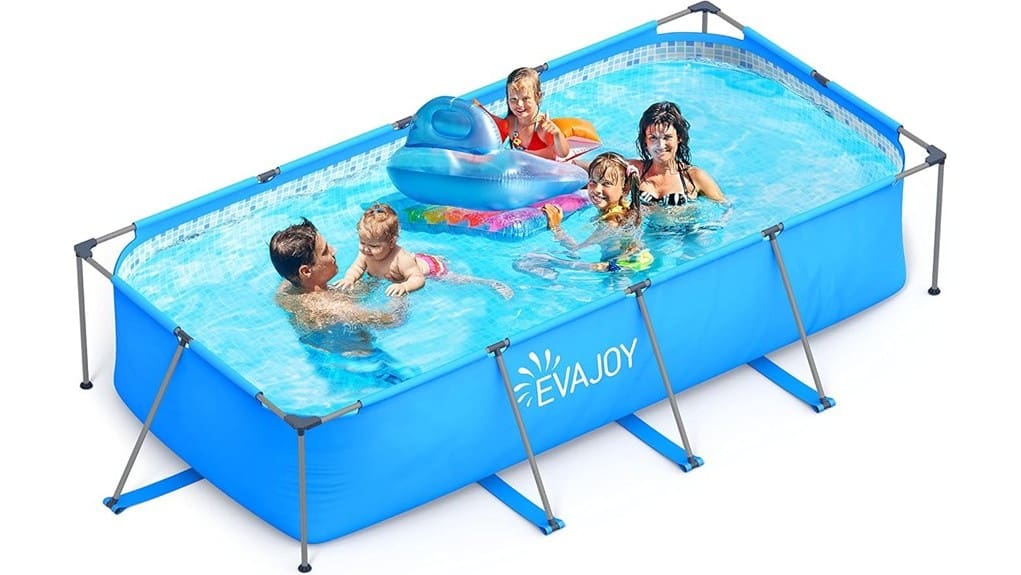 sturdy metal frame pool