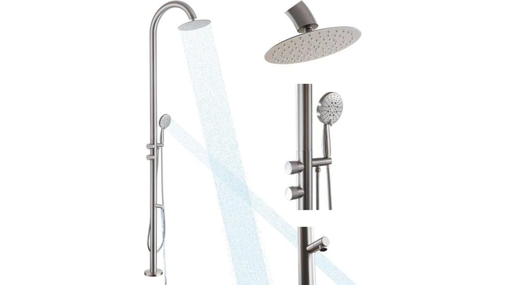five function freestanding outdoor shower