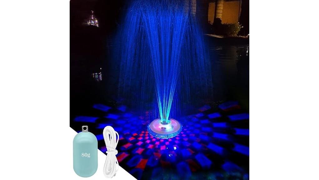 floating fountain with lights