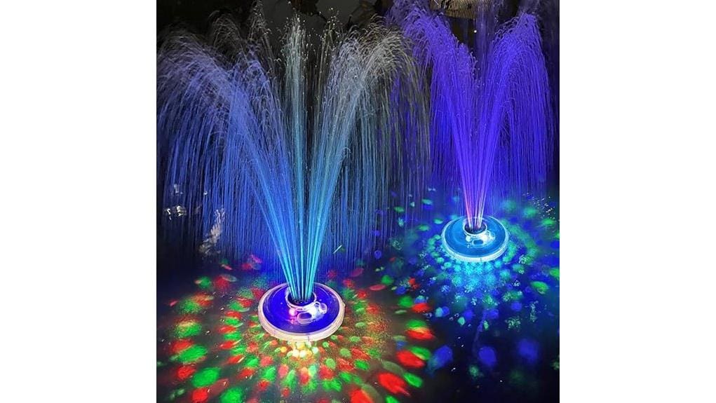 floating fountain with lights