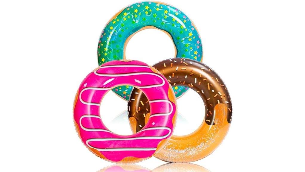 glitter filled donut pool float