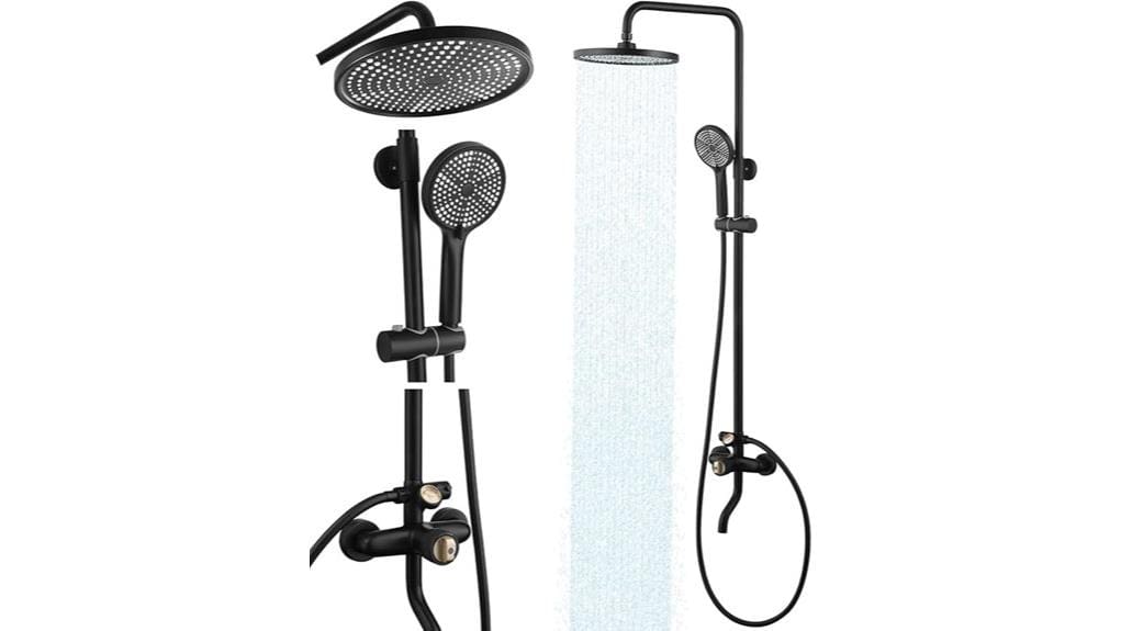 matte black thermostatic shower system