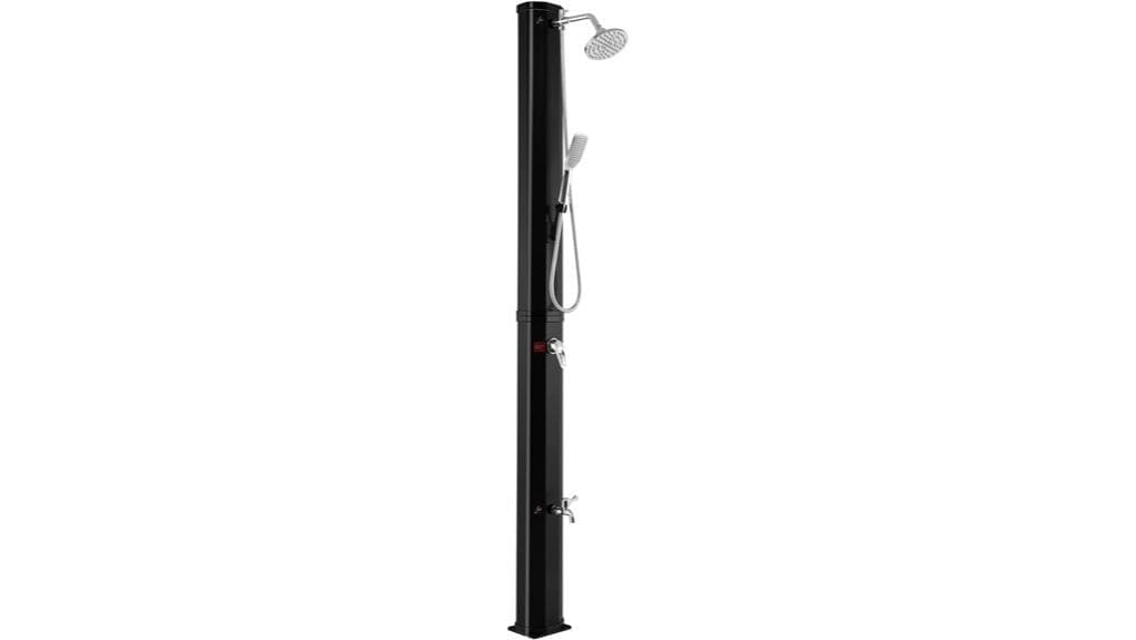 outdoor solar heated shower review