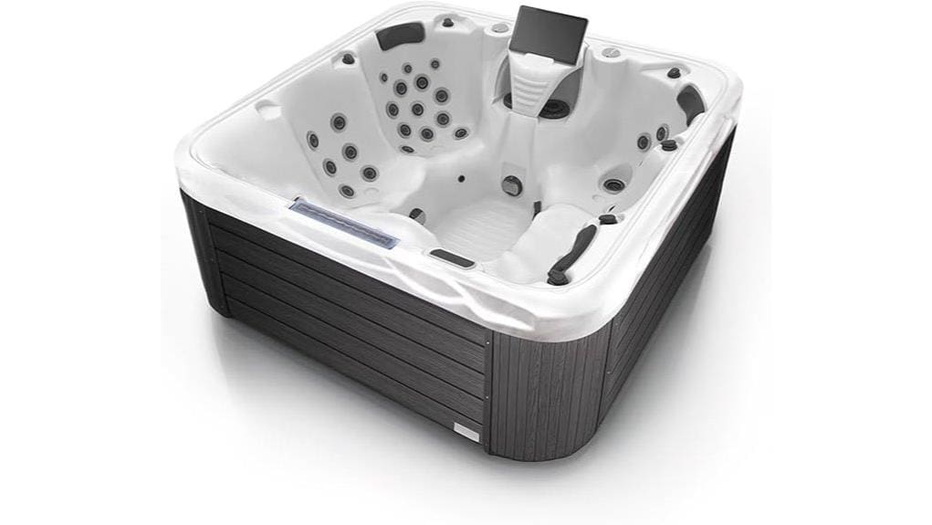 spacious six person outdoor hot tub