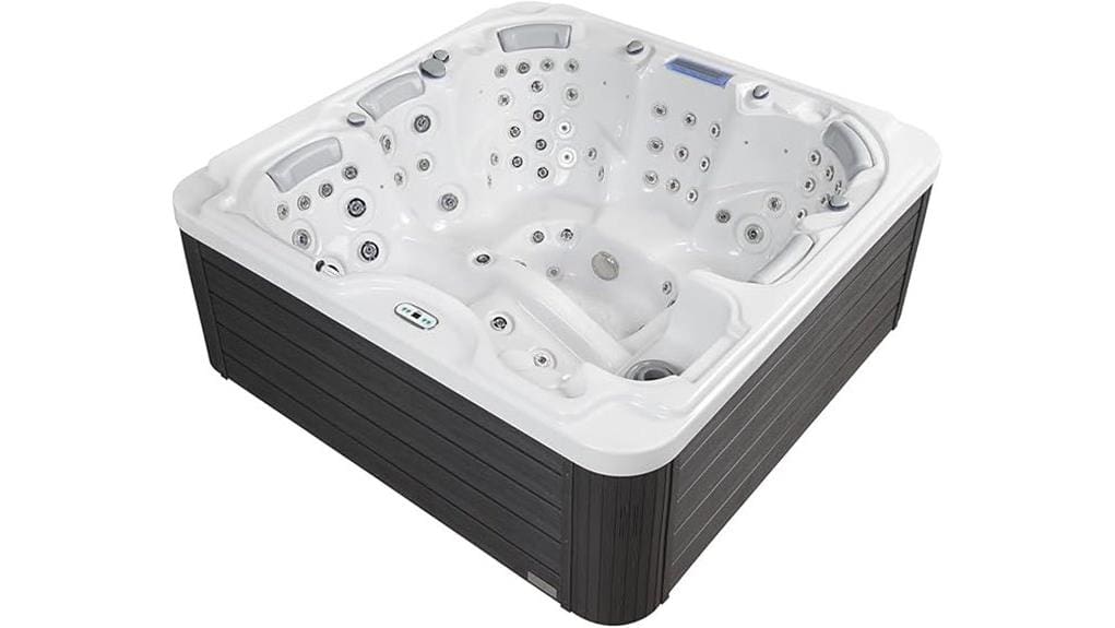 spacious stylish six person hot tub