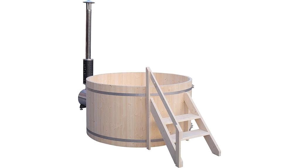 wood fired cedar soaking tub