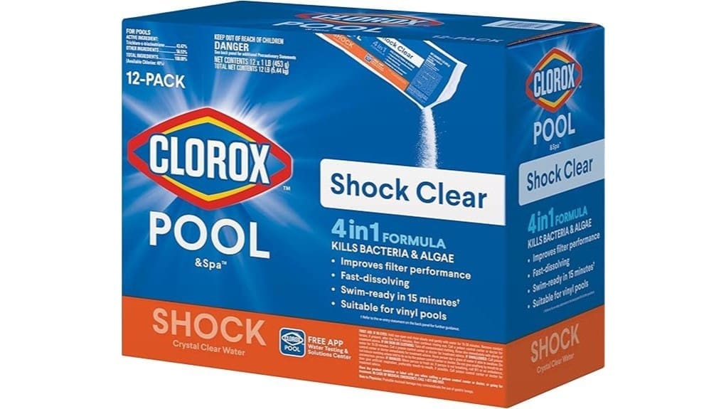 chlorine shock clarifies pool water